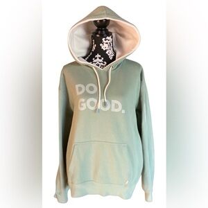 Cotopaxi Women’s Hoodie XL Light Green “Do Good” Logo Kangaroo Pocket Pullover
